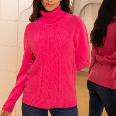 knitted turtleneck sweater with long sleeves, regular fit