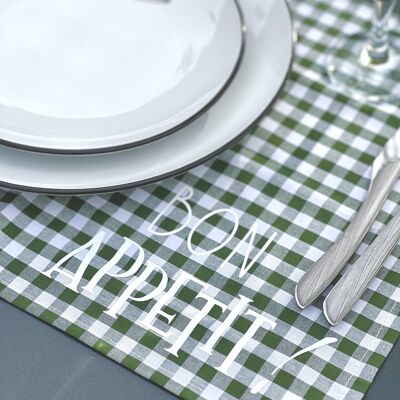 Set de table, "Bistrot, bon appétit" vert