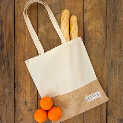 100 Organic cotton and jute bags 36x40 cm - Compostable - Ecological - Handmade