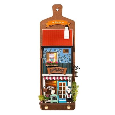 DIY Aroma Toast Lab Schlüsselbrett mit LED-Beleuchtung, Robotime, DS019, 11,5×5,3x30cm Dies ist eine DIY-Wanddekoration für eine Bäckerei