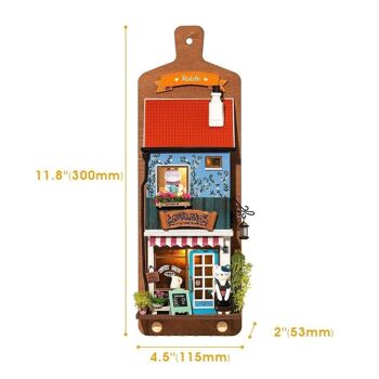 Porte-clés DIY Aroma Toast Lab avec éclairage LED, Robotime, DS019, 11.5×5.3x30cm Ceci est une décoration murale DIY pour une boulangerie 2