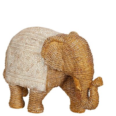 RATTAN RESIN ELEPHANT FIGURE 25X10X19CM HM102212