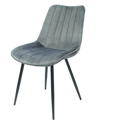 GRAY UPHOLSTERED CHAIR METAL LEGS HM122006