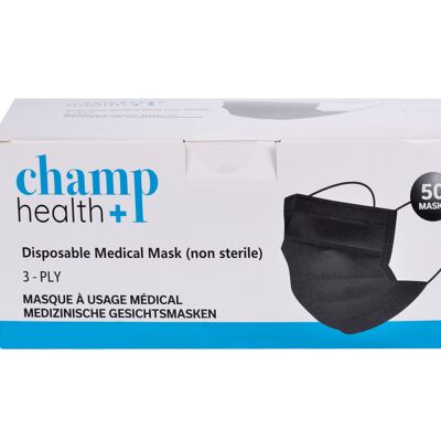 BOX OF 50 TYPE IIR SURGICAL MASKS black