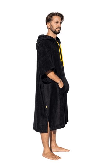 Poncho Surf Preto - Tamanho Único - Tencel - Com mangas 3