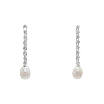 Grin silver pearl earrings
