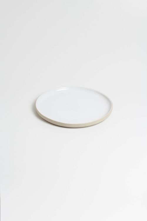 White Plate 20cm - Ceramic Dessert Plate - Handmade - NEW