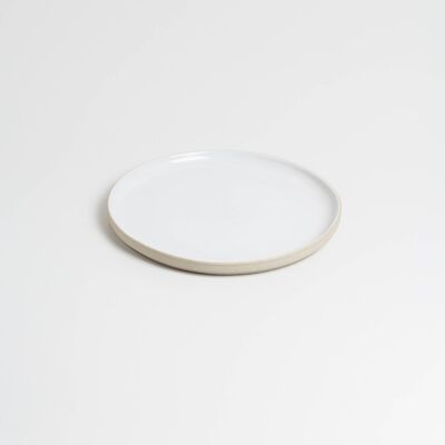 Weißer Teller 20 cm – Keramik-Dessertteller – handgefertigt – NEU