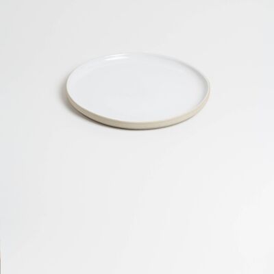 White Plate 20cm - Ceramic Dessert Plate - Handmade - NEW