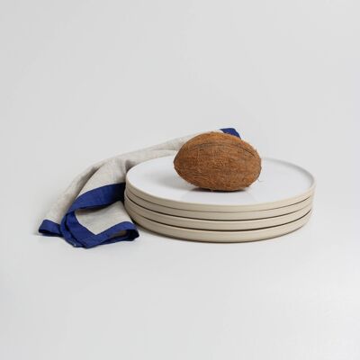 Weißer Teller 26 cm – Speiseteller aus Keramik – handgefertigt – NEU