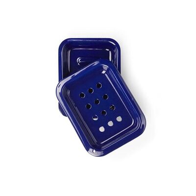 Enamel Soap Dish in Midnight Blue