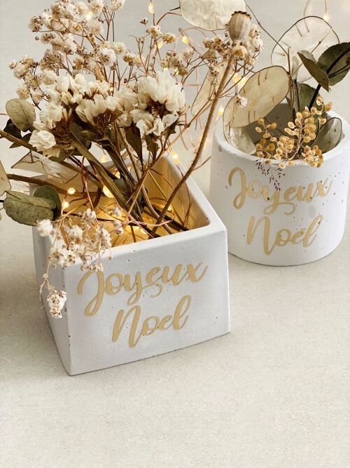 Pot Mini Vase Joyeux Noël - Décoration Festive et Arrangement Floral