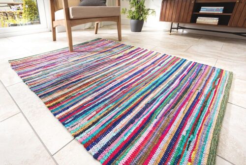 Chindi Recycled Rag Rug - Hand-Woven & Multi-Coloured