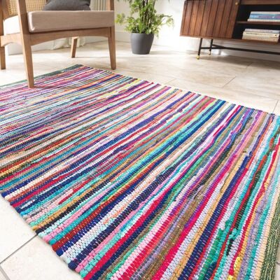 Chindi Recycled Rag Rug - Hand-Woven & Multi-Coloured