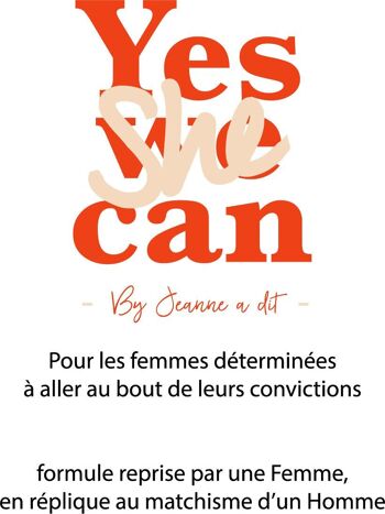 T-shirt femme en lin Made in France Bio "Yes she can" 3