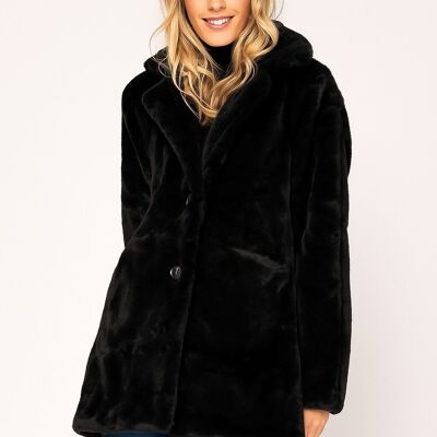 Manteau en fourrure synthétique coupe droite - Y152