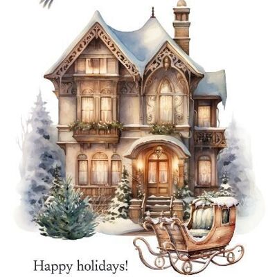 Happy Christmas card - home