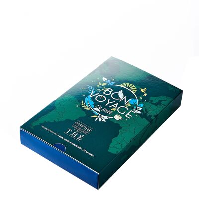 Coffret thés verts Bon Voyage en Vert 4 parfums 20 sachets