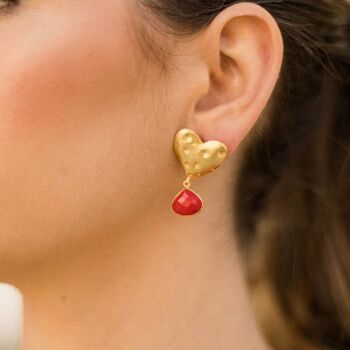 Boucles d'oreilles Milda rouge 2