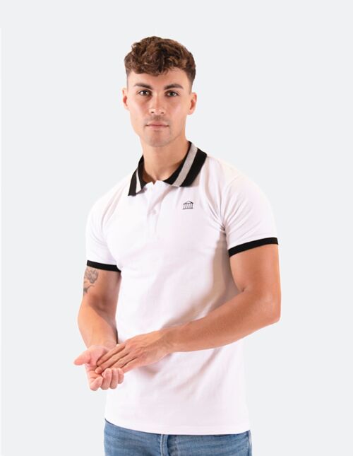 KRIOS - White striped collar Polo shirt