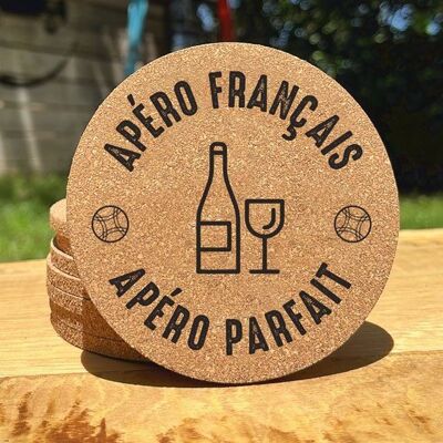 Sous verre en liège | Apéro Français, apéro parfait