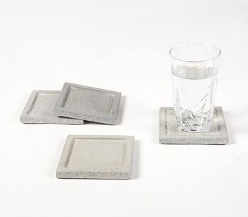 Sous-verres en béton faits à la main (ensemble de 4)