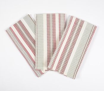 Serviettes de cuisine gaufrées en coton teint en fil (ensemble de 3) 2