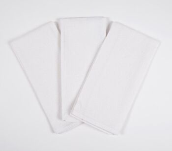 Serviettes de cuisine en coton tissé à la main solide (ensemble de 3) 1