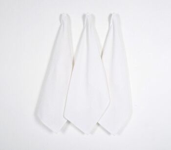 Serviettes de cuisine en coton tissé à la main solide (ensemble de 3) 2