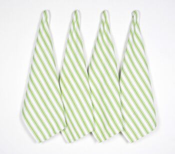 Serviettes de cuisine en coton rayé à la lime teint en fil (ensemble de 4) 1