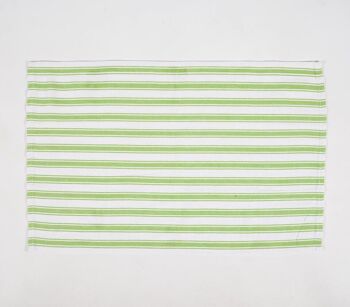 Serviettes de cuisine en coton rayé à la lime teint en fil (ensemble de 4) 3