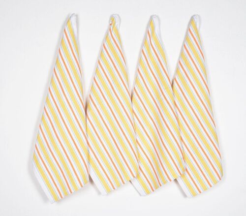 Yarn-Dyed Citrus striped Cotton Kitchen Towels (set of 4)