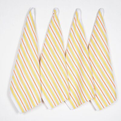 Yarn-Dyed Citrus striped Cotton Kitchen Towels (set of 4)