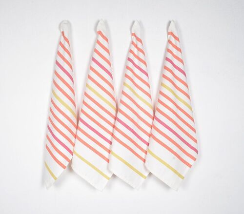 Warm Striped Kitchen Towels (Set of 4)