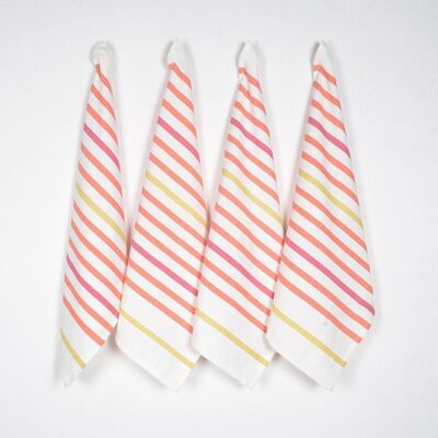 Warm Striped Kitchen Towels (Set of 4)