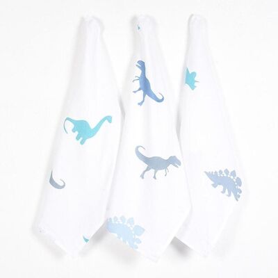 Dino Printed Handloom Kitchen Towels (set of 3)