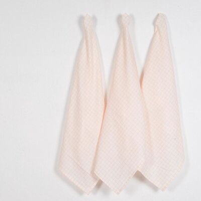 Checkered Waffle Cotton Kitchen Towels (set of 3)