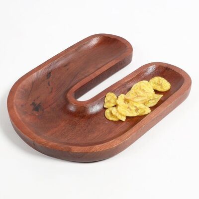 Hand Carved Wooden Magnet-Shaped Serving Platter