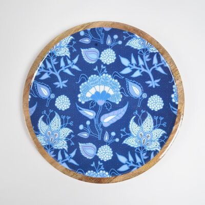 Botanical Painted Wooden Serving Platter