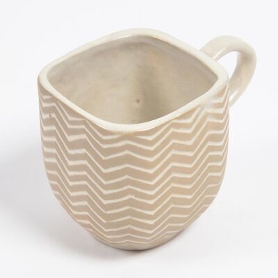 Taupe Chevron Ceramic Coffee Mug
