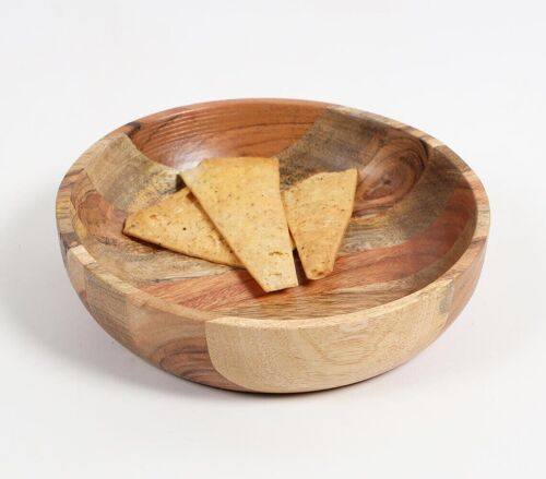 Earthy Mixed Wooden Serving Bowl