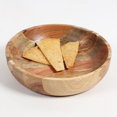 Earthy Mixed Wooden Serving Bowl