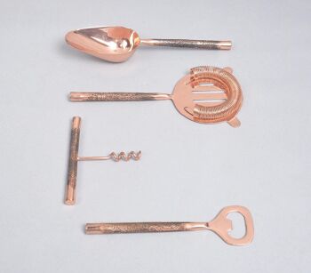 Outils de barre texturés en acier inoxydable de couleur or rose (Ensemble de 4) 3
