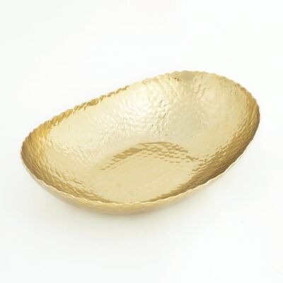 Abstract Oval Cut Edge Deep Aluminium Serving Bowl