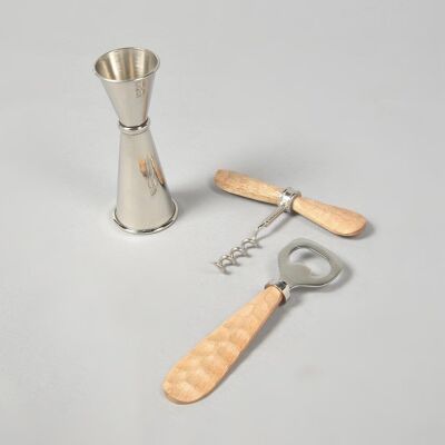 Stainless Steel Bar Tools Set with Mango Wood Handles