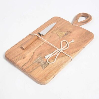 Minimal Cut-Out Acacia Wood Rectangle Cutting Board