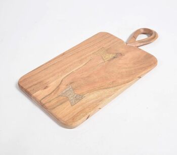 Planche à découper rectangulaire en bois d'acacia à découpe minimale 3