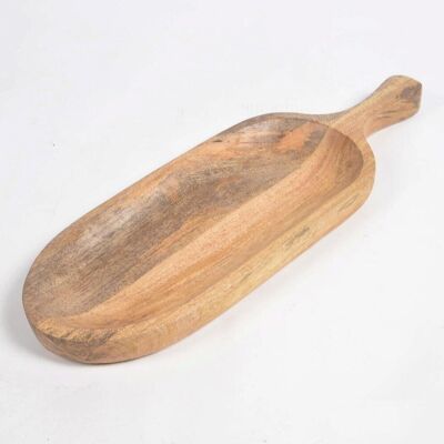 Hand Cut Mango Wood Oblong Paddle Serving Platter