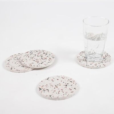 Hand Cut Terrazzo Stone Coasters (Set of 4)