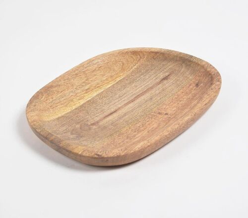 Hand Cut Natural Wood Serving Platter